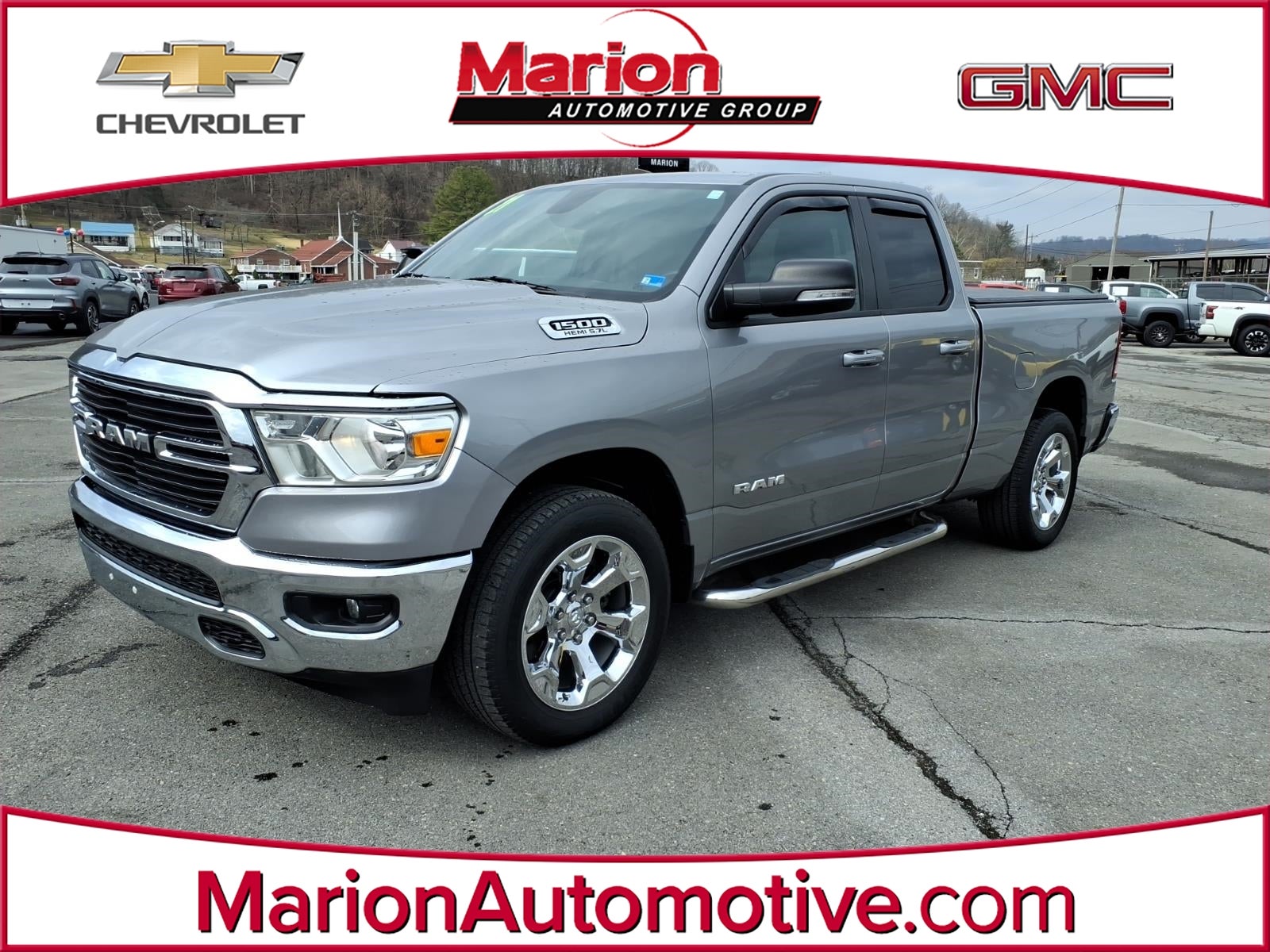 2021 RAM 1500 Big Horn in Silver — front three-quarter view