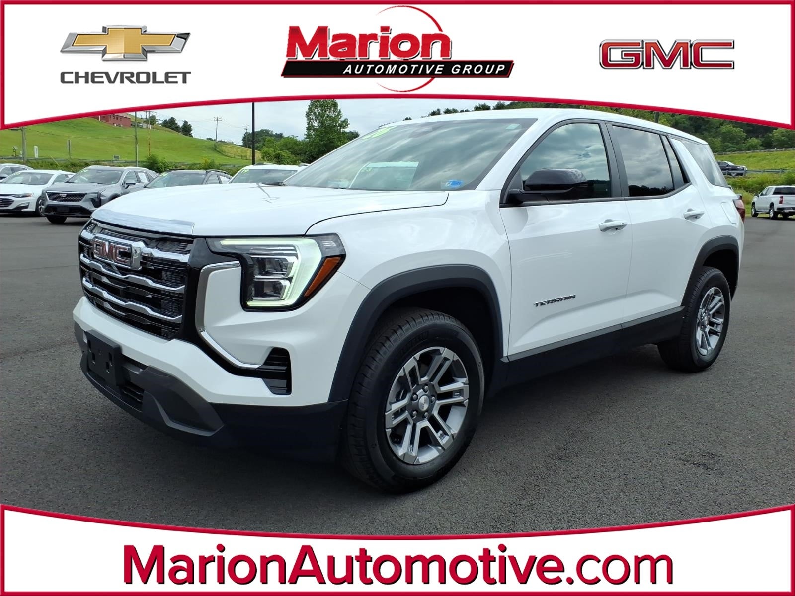 2026 GMC Terrain Elevation in Summit White — front three-quarter view