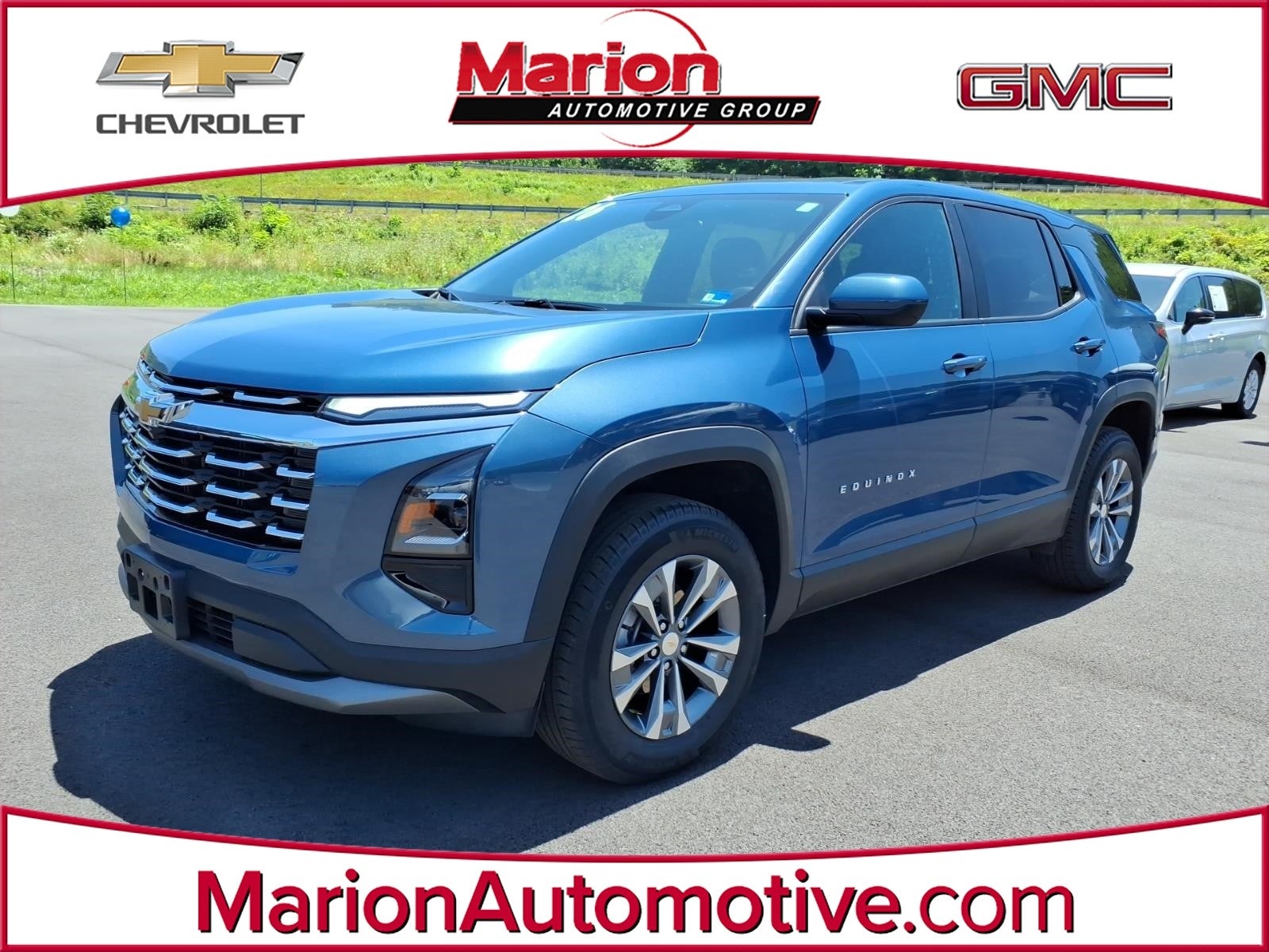 2026 Chevrolet Equinox LT in Lakeshore Blue Metallic — front three-quarter view