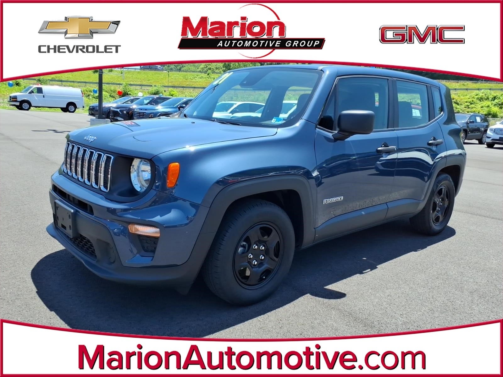 2021 Jeep Renegade Sport in Blue — front three-quarter view